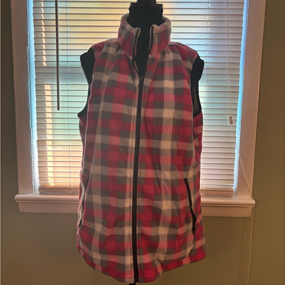 Plaid Fleece Vest